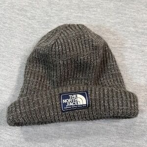 The North Face Beanie Unisex One Size Gray Knit Cuffed Winter Acrylic Hat